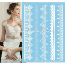 Custom Body Beauty Sticker White or Black Lace Blue Base Color Special Tattoo Stickers For Hands j005